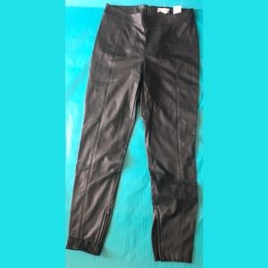 Loft Black Faux Leather Pants. Size 4.